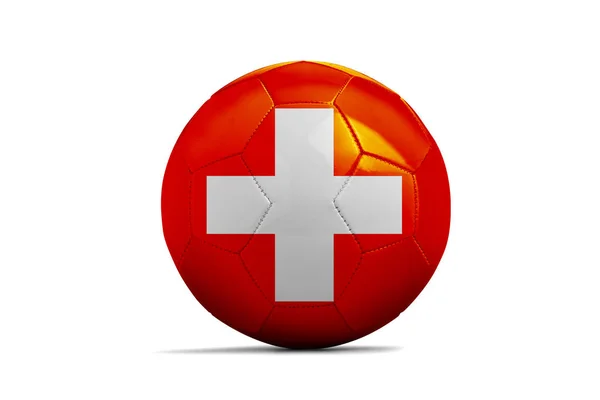 Fotboll med laget flagga, Ryssland 2018. Schweiz — Stockfoto