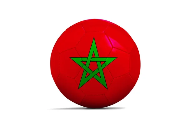 Pallone da calcio con bandiera della squadra, Russia 2018. Marocco — Foto Stock