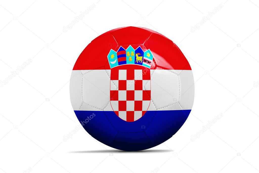 Soccer ball with team flag, Russia 2018. Croatia