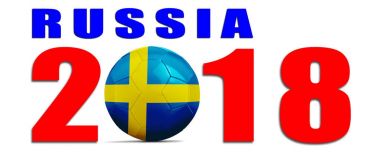 Takım bayrağı, Rusya 2018 futbol topu. İsveç