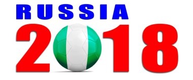 Takım bayrağı, Rusya 2018 futbol topu. Nijerya