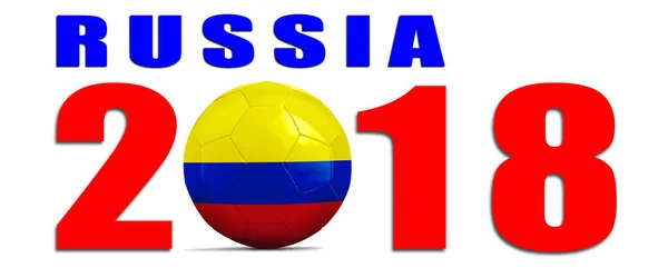 Balón de fútbol con bandera del equipo, Rusia 2018. Colombia — Foto de Stock