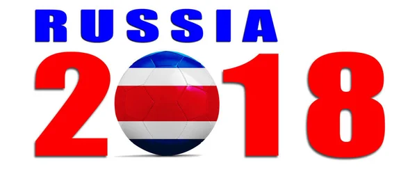 Bola de futebol com bandeira da equipe, Rússia 2018. Costa Rica — Fotografia de Stock