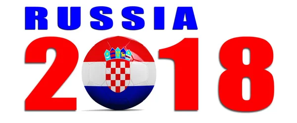 Pallone da calcio con bandiera della squadra, Russia 2018. Croazia — Foto Stock