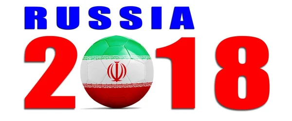 축구 공 팀 플래그, 러시아 2018. 이란 — 스톡 사진