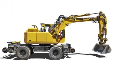 Gölge beyaz izole sarı buldozer