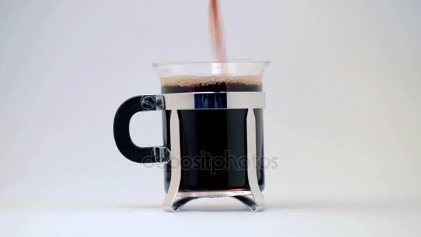 Cinemagraph Pouring Coffee Again Again Glass Mug — Stock Video