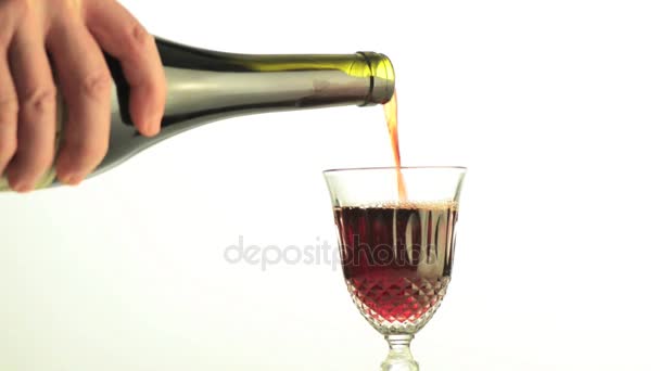 Cinemagrafa Versare Vino Ancora Ancora Bicchiere Elegante — Video Stock