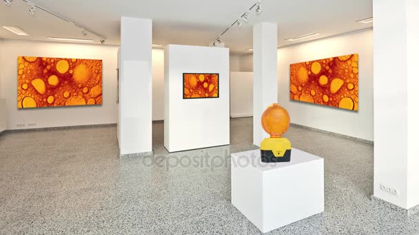 Cinemagraph Exhibition Gallery Wall Mounted Art Museum Style Lighting Abstract — Stock Video