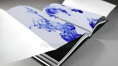 Cinemagraph - açık kitabın sayfa sanat hareketi ile gri arka plan üzerinde 