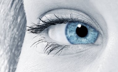 Makro görünümü bir genç kadın göz