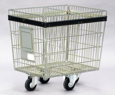 Dört tekerlek ile endüstriyel metal depolama arabası