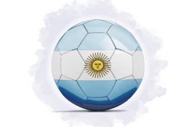 Dijital sanat kroki takım bayrağı ile bir futbol topu. Argentin