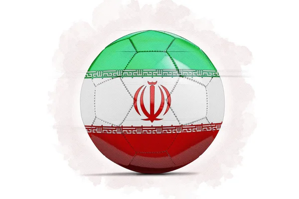 Digital Artwork sketch of a Soccer ball with team flag.  Iran, A