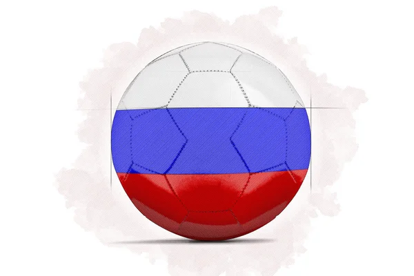 Disegno digitale di un pallone da calcio con bandiera della squadra. Russia , — Foto Stock