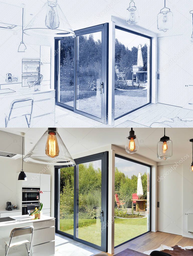 Digital Artwork of a Renovation on a Modern luxery kitchen  with