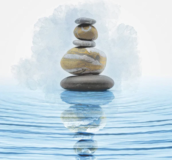 Zen stones in water — Stock Photo, Image