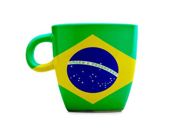 Elegant tea or cafe flagged mug isolated. — Stock Photo, Image