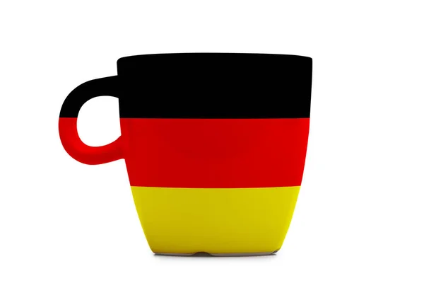 Κομψό τσάι ή καφέ με σημαία κούπα απομονωμένες. — Φωτογραφία Αρχείου