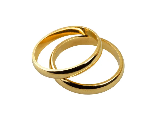 Staré snubní prsteny dohromady izolované - výstřižková cesta — Stock fotografie