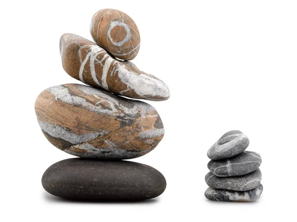 Two pile of zen stones face to face, Father and son — Stock Photo, Image