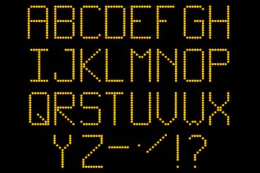 Elektronik öncü panelde alfabe kavramı