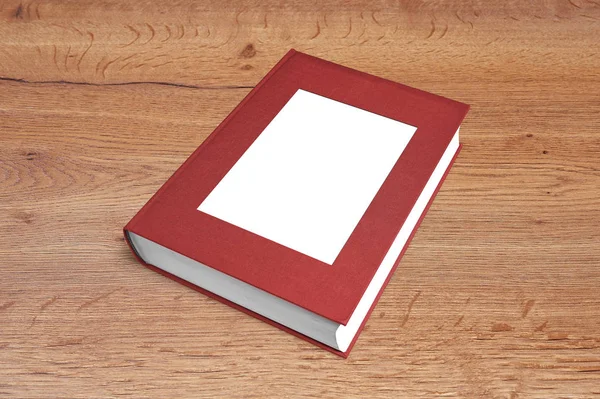 Röd fotobok med tom ram för dina bilder — Stockfoto
