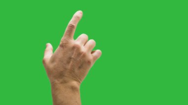 Yeşil ekrana parmağıyla basan bir sinemagraf