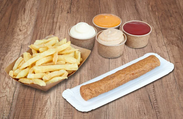 Fast Food Snack French Fries Each Snack Have Clipping Path — Stock Photo, Image