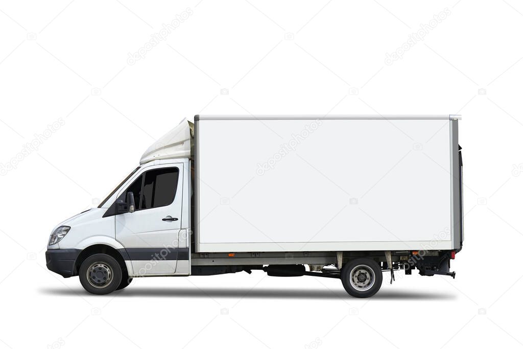 Delivery truck isolated on white