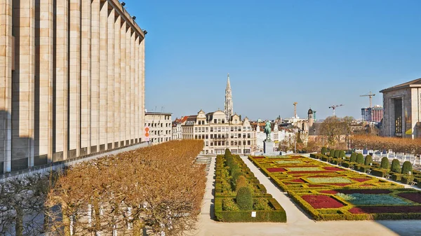 Bruselas Bélgica Abril 2020 Mont Des Arts Bruselas Sin Personas —  Fotos de Stock