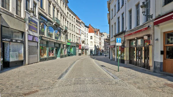 Brussels Belgium April 2020 Grammarket Street Brussels Any People Confinement — Stock Photo, Image