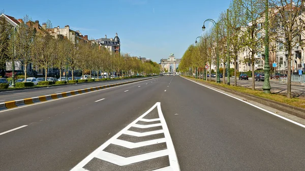 Bruxelles Belgio Aprile 2020 Viale Tervueren Piazza Montgomery Bruxelles Senza — Foto Stock