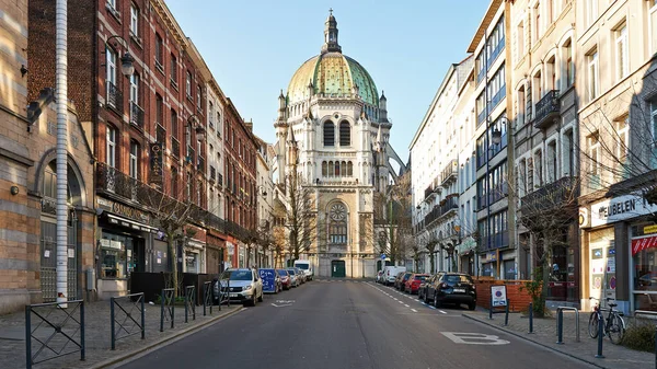 Bryssel Belgien April 2020 Sainte Marie Kyrkan Schaerbeek Utan Folk — Stockfoto