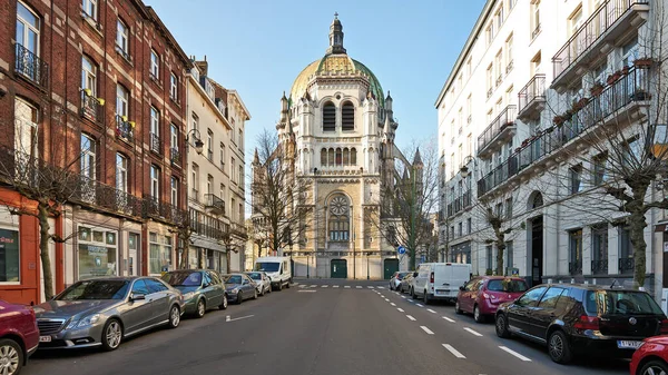 Bruselas Bélgica Abril 2020 Iglesia Sainte Marie Schaerbeek Sin Personas — Foto de Stock