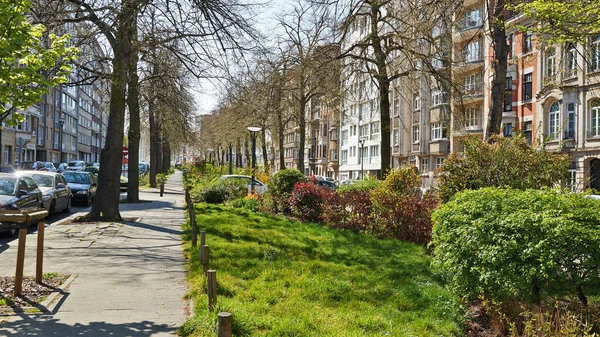 Brussels Belgium April 2020 Law Street Shuman Square Brussels Any — Stock Photo, Image