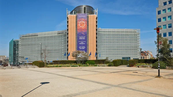 Brusel Belgie 2020 Budova Berlaymont Náměstí Shuman Bruselu Bez Lidí — Stock fotografie