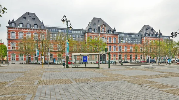 Bruxelles Belgio Aprile 2020 Piazza Dailly Schaerbeek Senza Persone Durante — Foto Stock