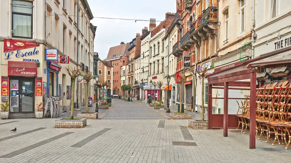 Bruselas Bélgica Abril 2020 Plaza Jourdan Etterbeek Sin Personas Durante — Foto de Stock