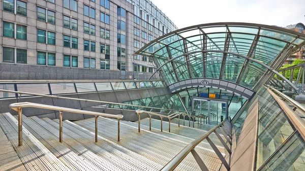 Brussel België April 2020 Noodingang Vanaf Het Station Brussel Luxemburg — Stockfoto