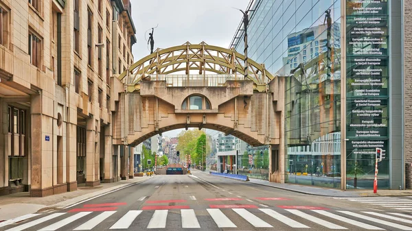 Brussels Belgium April 2020 Belliard Street Any People Confinement Period — Stock Photo, Image