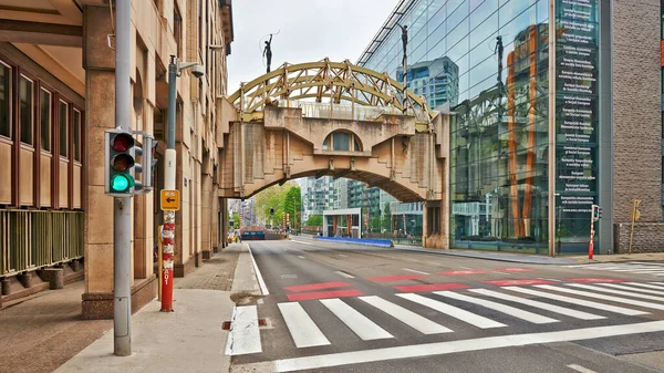 Bruxelles Belgio Aprile 2020 Belliard Street Senza Persone Durante Periodo — Foto Stock