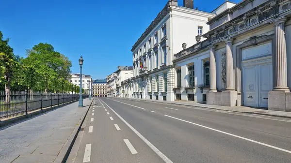 Bruselas Bélgica Abril 2020 Calle Ley Parque Real Bruselas Sin — Foto de Stock