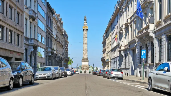 Brussels Belgium April 2020 Congres Street Congres Column Brussels Any — Stock Photo, Image