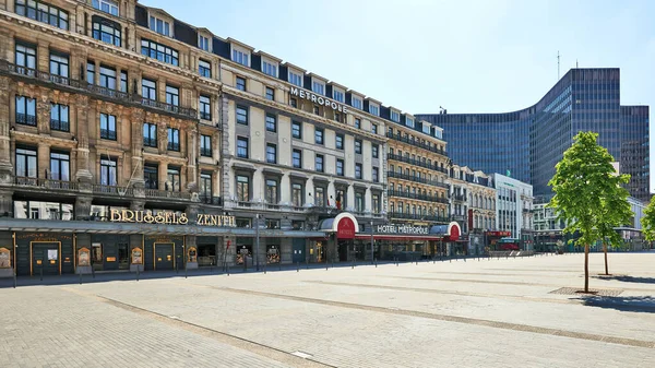 Bruselas Bélgica Abril 2020 Hotel Metropole Plaza Brouckere Sin Personas —  Fotos de Stock