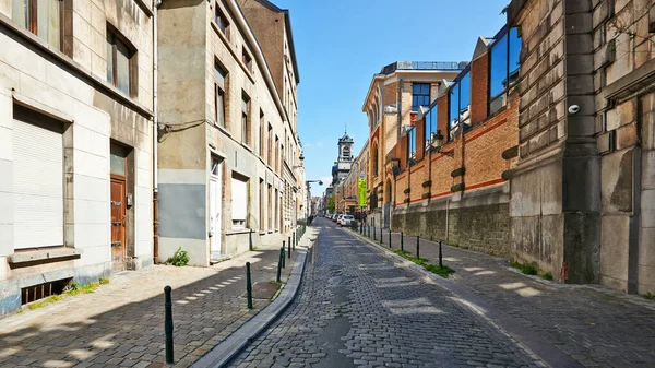 Bruselas Bélgica Abril 2020 Calle Minimes Barrio Marolles Sin Personas — Foto de Stock