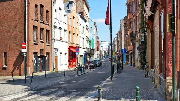 Brussels Belgium April 2020 Haute Street Marolles Quarter Any People — Stock Photo, Image