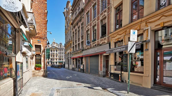 Brussels Belgium April 2020 View Grand Place Brussels Chapelliers Street — Stock Photo, Image