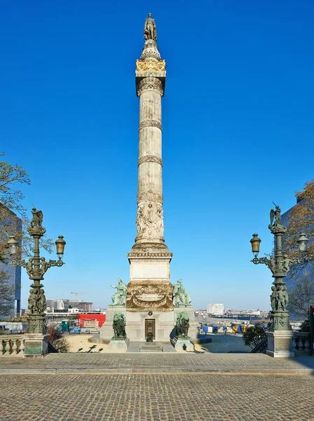 Brussel België April 2020 Congresstraat Congreskolom Brussel Zonder Mensen Tijdens — Stockfoto