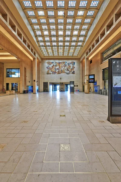 Brusel Belgie Dubna 2020 Prázdný Vnitřek Hlavní Haly Hlavního Vlakového — Stock fotografie
